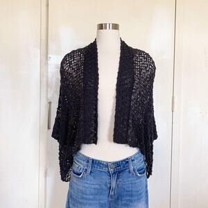 Y2k black mesh fairy cardigan